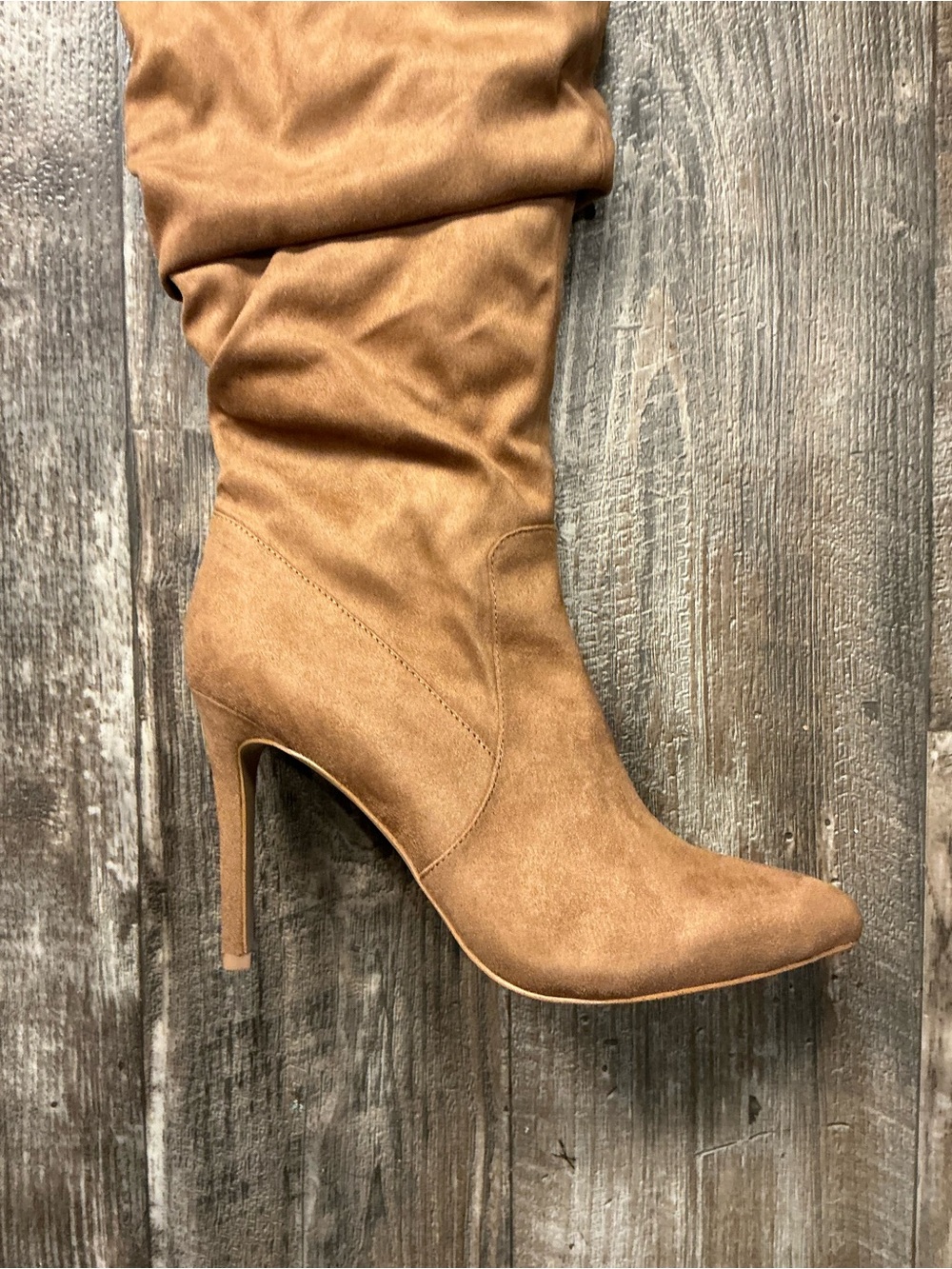 BCBGeneration Tan Slouch Over-the-Knee Stiletto Boots Size 8.5 - Picture 14 of 16